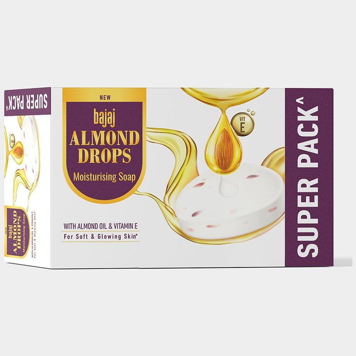 BAJAJ CONSUMER CARE Set of 5 Almond Drops Moisturizing Soap - 125 g Each