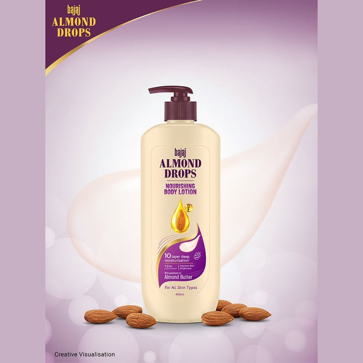 BAJAJ CONSUMER CARE 72H Moisture Retention Almond Drops Lotion with Almond Butter - 400ml