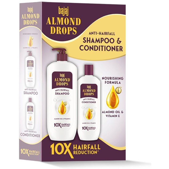 BAJAJ CONSUMER CARE Almond Drops Anti-Hairfall Combo - Shampoo 340ml & Conditioner 175ml