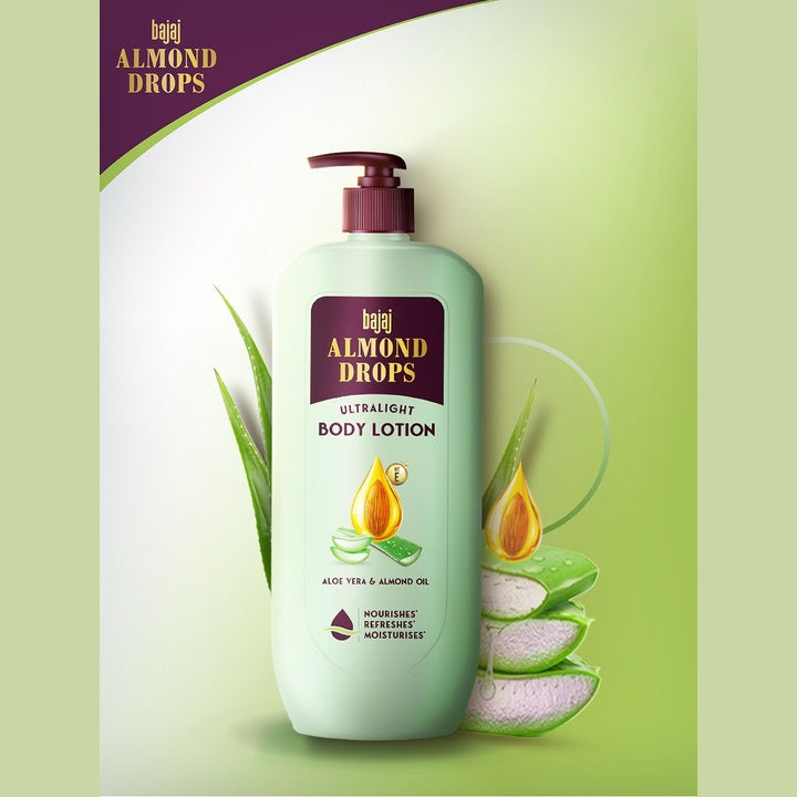BAJAJ CONSUMER CARE Almond Drops Ultralight Body Lotion with Aloe Vera - 400 ml