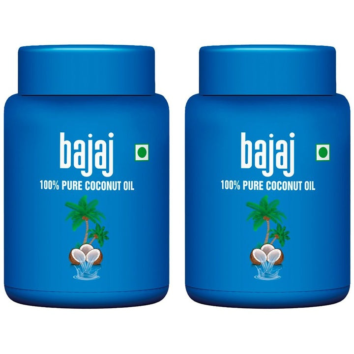 BAJAJ CONSUMER CARE Set Of 2 100% Pure Coconut Oil Wide Mouth Jar - 600ml Each