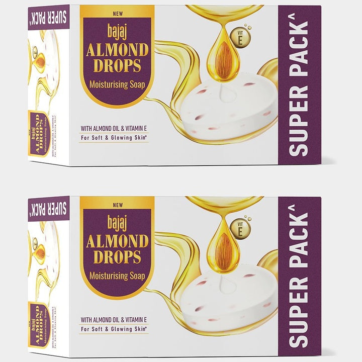 BAJAJ CONSUMER CARE Set of 10 Almond Drops Moisturizing Soap - 125 g Each