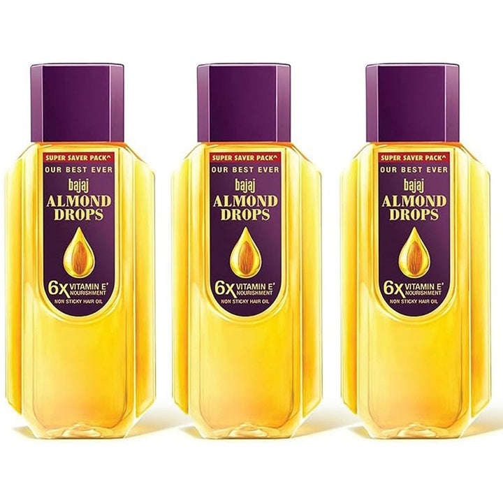 BAJAJ CONSUMER CARE Set Of 3 Almond Drops 6X Vitamin E Hair Oil - 625ml Each