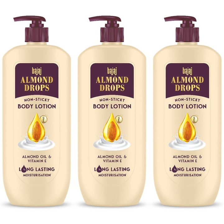 BAJAJ CONSUMER CARE Set of 3 Almond Drops Nourishing Body Lotion with Vitamin E - 600ml