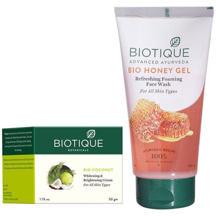 Biotique Unisex Bio Sustainable Set of Coconut Cream & Refreshing Face Wash