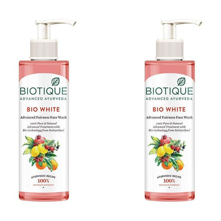 Biotique Set of 2 Pure & Natural Bio White Brightening Face Wash - 200 ml each