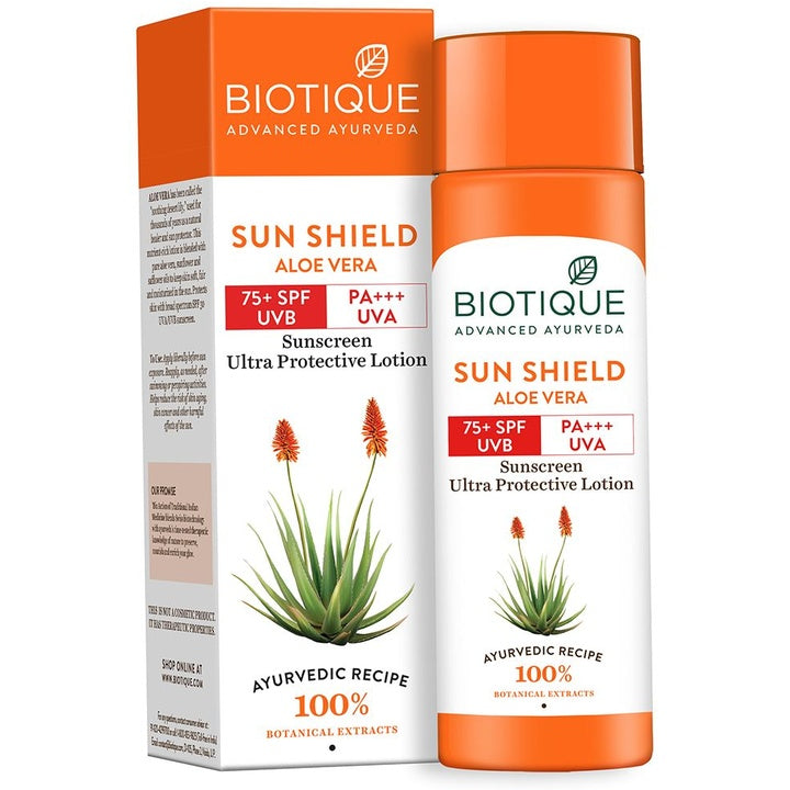 Biotique Unisex Bio Vera 75+ SPF UVA/UVB Sunscreen Ultra Soothing Body Lotion 190 ml