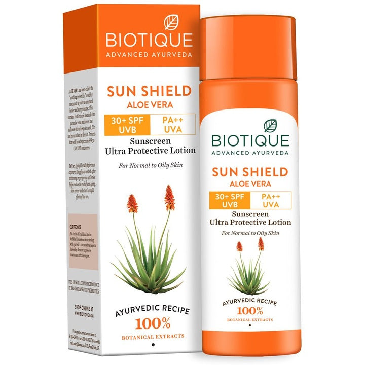 Biotique Unisex Bio Aloe Vera 30+ SPF UVA/UVB Sunscreen Ultra Soothing Lotion 120 ml
