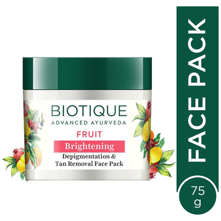 Biotique Fruit Brightening Depigmentation & Tan Removal Face Pack - 75g Jar