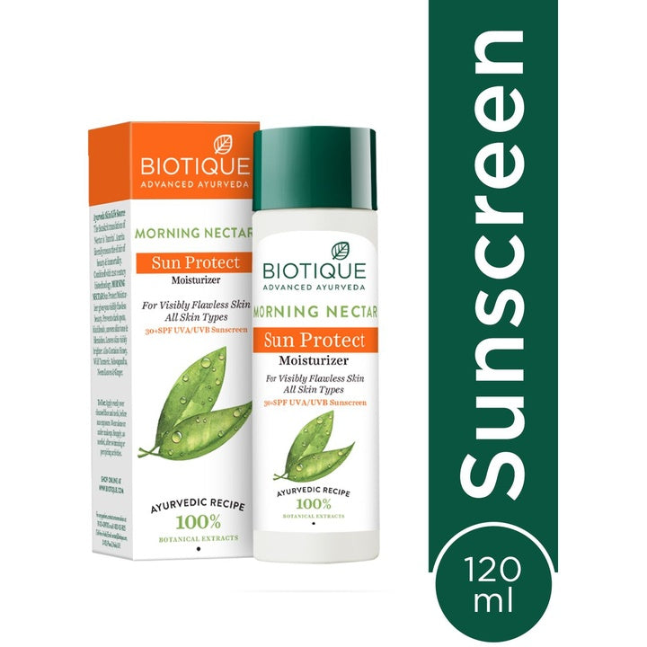 Biotique Morning Nectar SunProtect 30+SPF UVA+UVB Visibly Flawless Skin Moisturizer 120ml