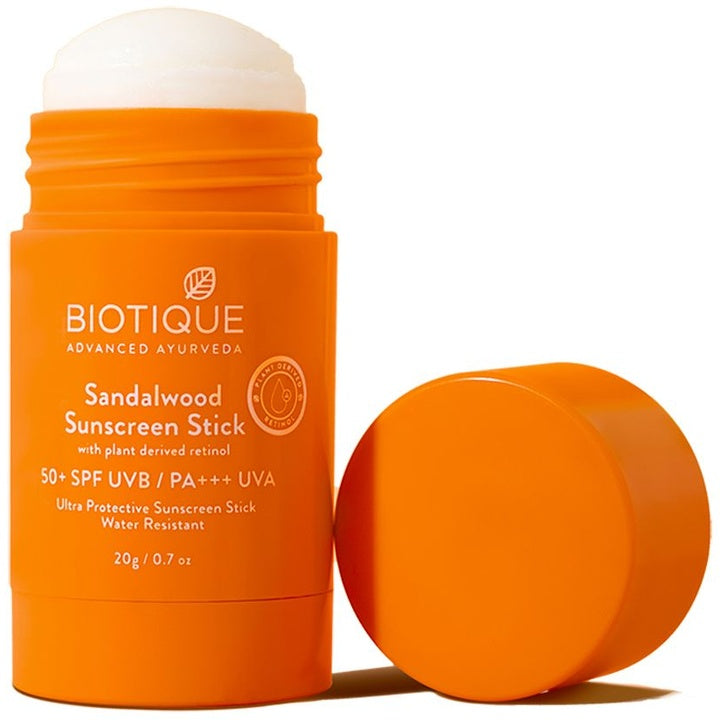 Biotique Sandalwood Sunscreen SPF 50+ Ultra Protective Stick With Plant Retinol - 20g
