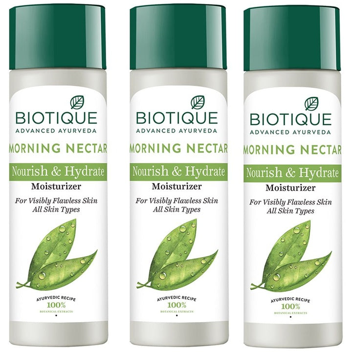 Biotique Set of 3 Morning Nectar Nourish & Hydrate Moisturizer - 190 ml each