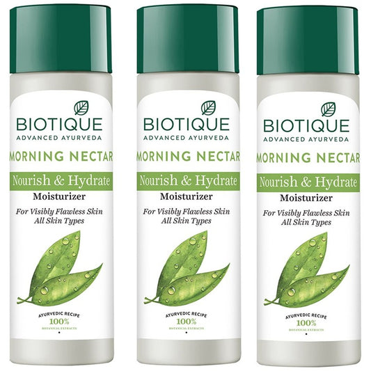 Biotique Set of 3 Morning Nectar Nourish & Hydrate Moisturizer - 190 ml each