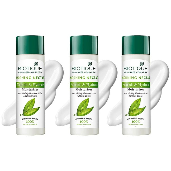Biotique Set of 3 Morning Nectar Nourish & Hydrate Moisturizer - 120 ml each