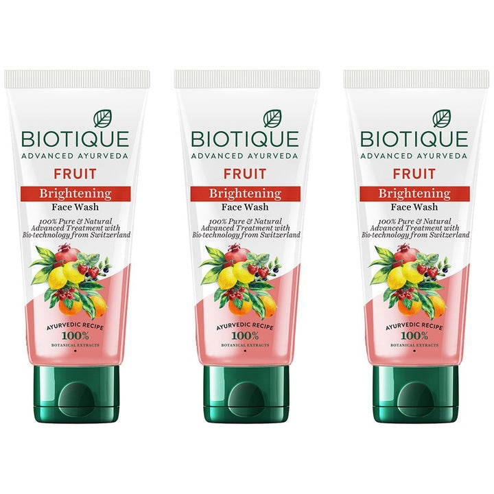 Biotique Set of 3 Fruit Brightening Face Wash - 100 ml each