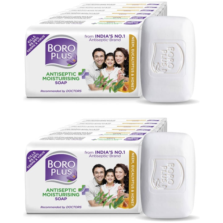 BOROPLUS Set of 12 Antiseptic & Moisturising Soap with Neem & Honey - 125 g Each