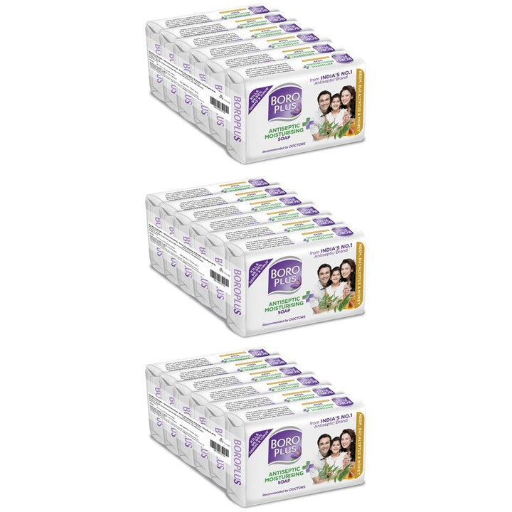 BOROPLUS Set of 18 Antiseptic Moisturising Soap With Neem, Eucalyptus & Honey - 125g Each