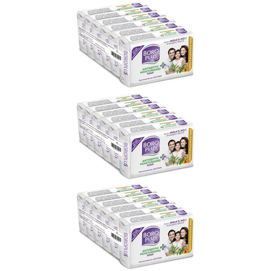 BOROPLUS Set of 18 Antiseptic Moisturising Soap With Neem, Eucalyptus & Honey - 125g Each