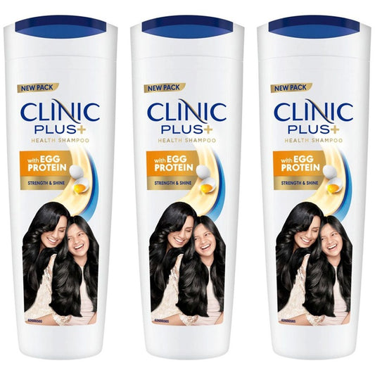 Clinic Plus Set of 3 Strength & Shine Shampoo with Egg Protein for Hair Shine - 355ml each