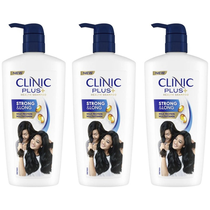 Clinic Plus Set Of 3 Strong & Long Shampoo With Milk Protein - 650ml Each