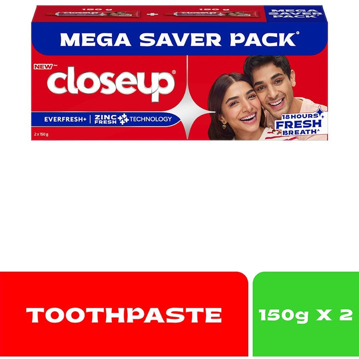 Closeup Set of 2 VLP Megasaver Red Hot Gel Toothpaste - 150g each