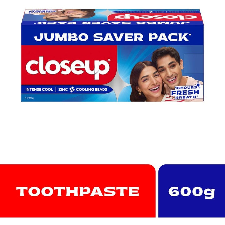 Closeup Set of 4 Intense Cool Toothpaste with Zinc & Cooling Beads - 150 g each
