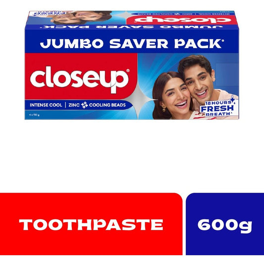 Closeup Set of 4 Intense Cool Toothpaste with Zinc & Cooling Beads - 150 g each