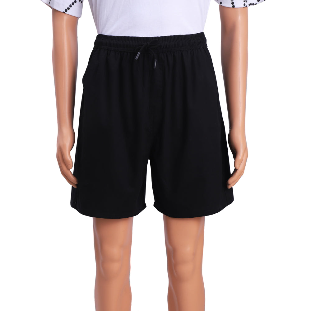 Di Cotone Men's Cotton Shorts -Black (XXL) - Size L