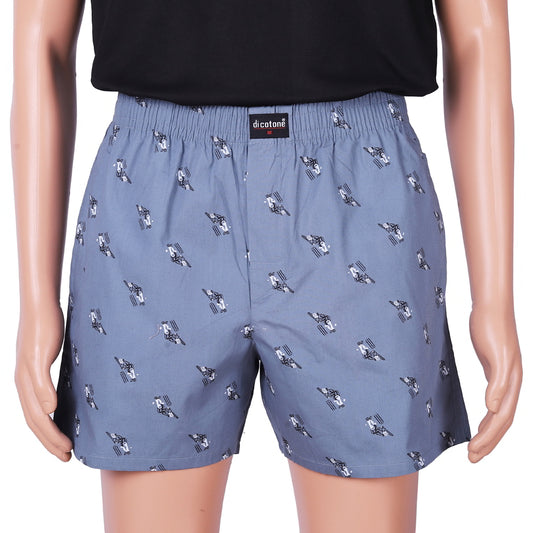 Di Cotone Men's Printed Boxers - Blue (XXL) - Size L