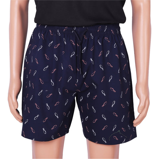 Di Cotone Men's Printed Shorts - Navy (XXL) - Size M