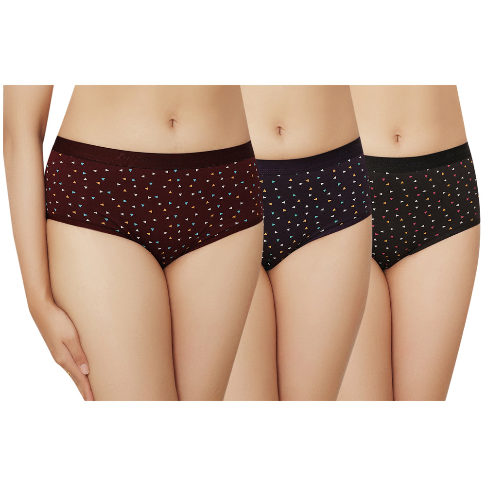 Inshape Ladies Inner Elastic Hipster Panties 0128 (115 cm) 3 Pieces - Size M (85 cm)
