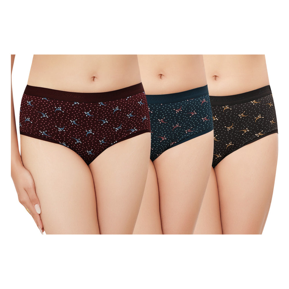 Inshape Ladies Inner Elastic Hipster Panties 0133 (115 cm) 3 Pieces - Size XL (95 cm)