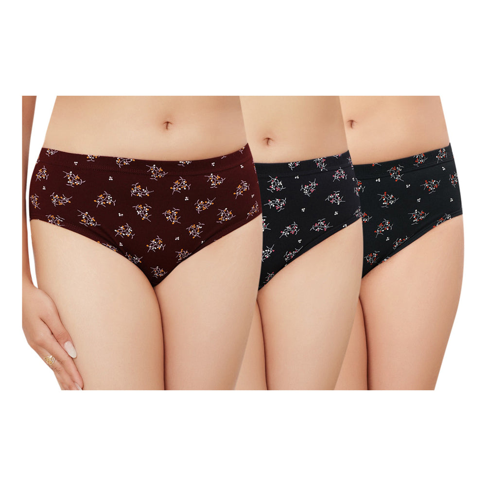 Inshape Ladies Inner Elastic Hipster Panties 8734 (115 cm) 3 Pieces - Size L (90 cm)