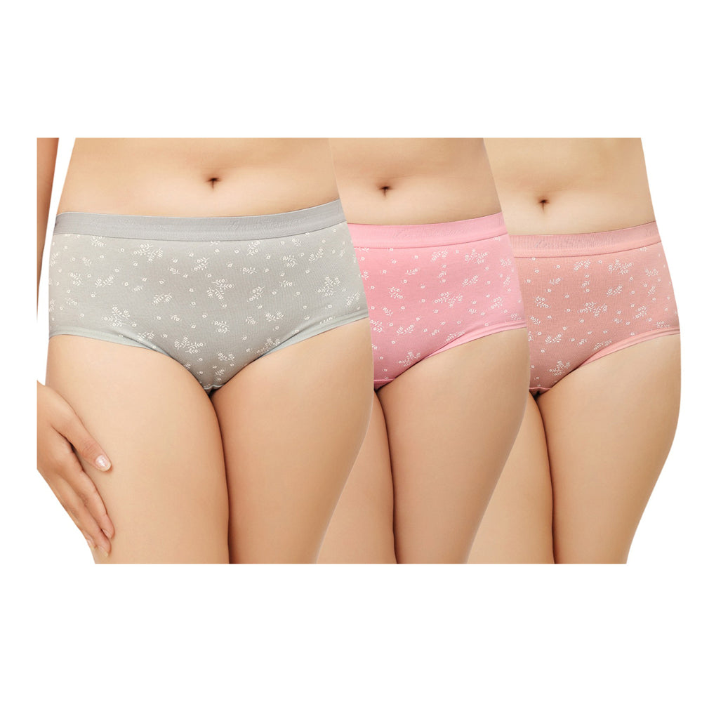Inshape Ladies Inner Elastic Hipster Panties 8787 (105 cm) 3 Pieces - Size XL (95 cm)