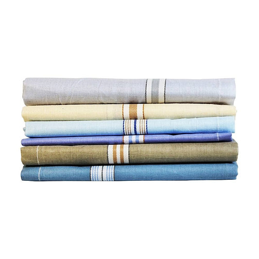 No Fuss Gent's Hanky - Multicolour - 6 U