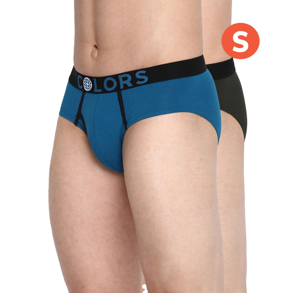 Rupa Frontline Colours Men's Brief - 100cm (XXL) - Blue & Olive Green - Size S