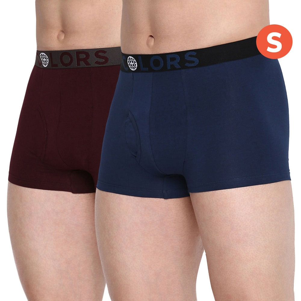 Rupa Frontline Colours Men's Trunk - 100 cm (XXL) - Blue & Wine - Size S