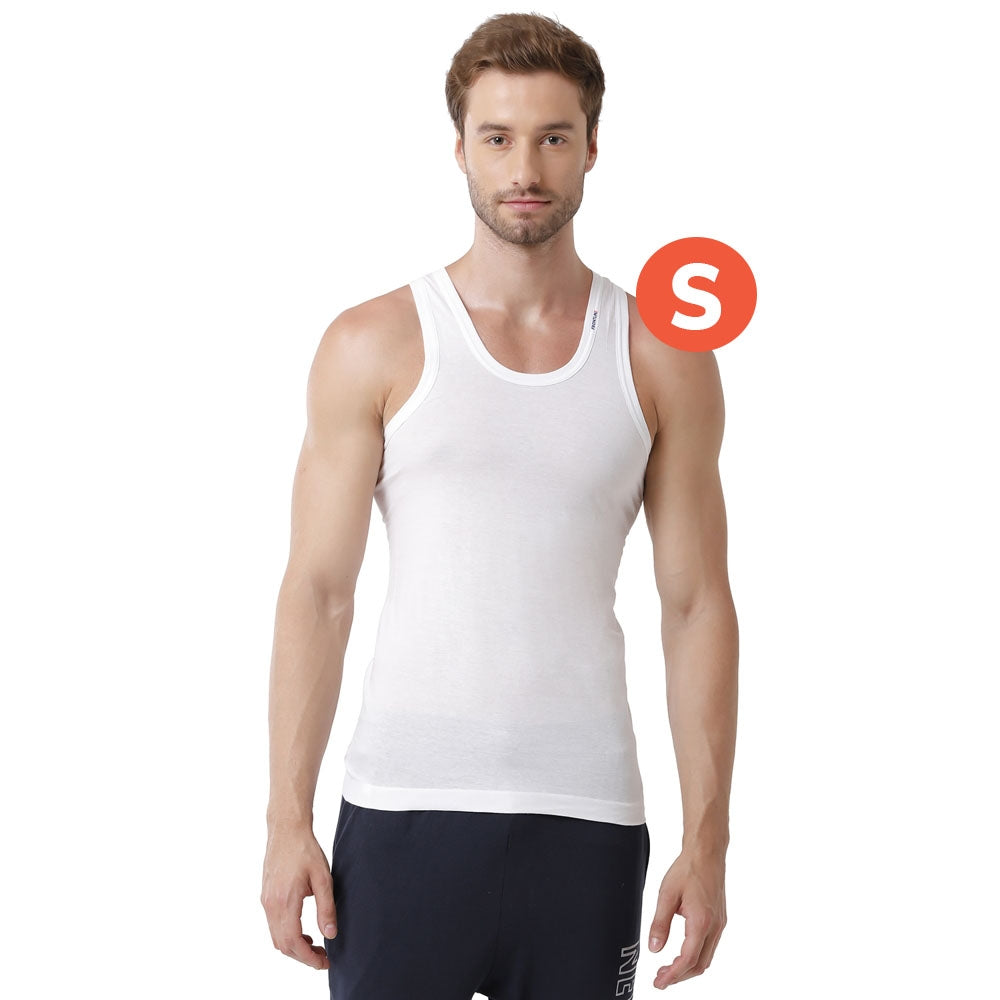 Rupa Frontline Round Neck Men's Vest - White - Size S