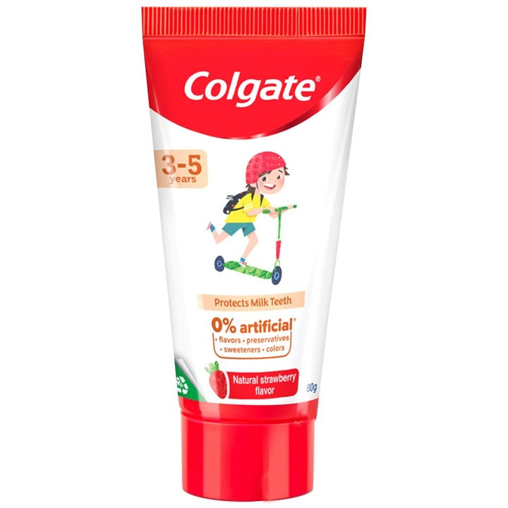 Colgate Natural Strawberry Flavour 3-5 years Kids Toothpaste To protect Milk Teeth - 80g