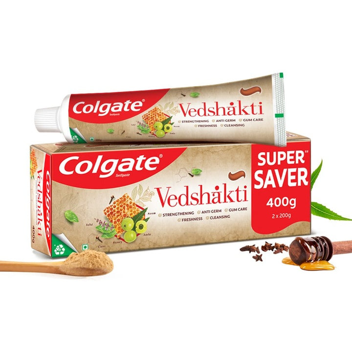 Colgate 2Pcs Vedshakti Toothpaste Saver Pack with Neem Clove & Honey - 200g each