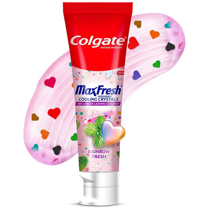 Colgate MaxFresh Rainbow Fresh Gel Toothpaste with Heart Shaped Cooling Crystals - 100 g