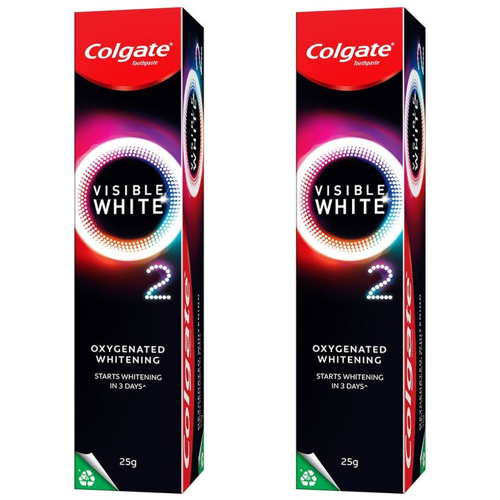 Colgate Set of 2 Visible White O2 Teeth Whitening Toothpaste - 25g Each