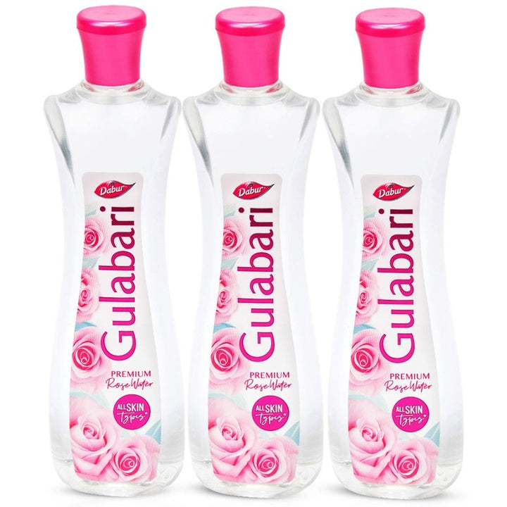 Dabur Set of 3 Gulabari Rose Water Face Toner For Hydrated Skin - 400ml Each