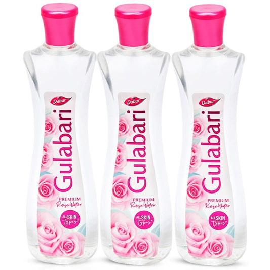 Dabur Set of 3 Gulabari Rose Water Face Toner For Hydrated Skin - 400ml Each