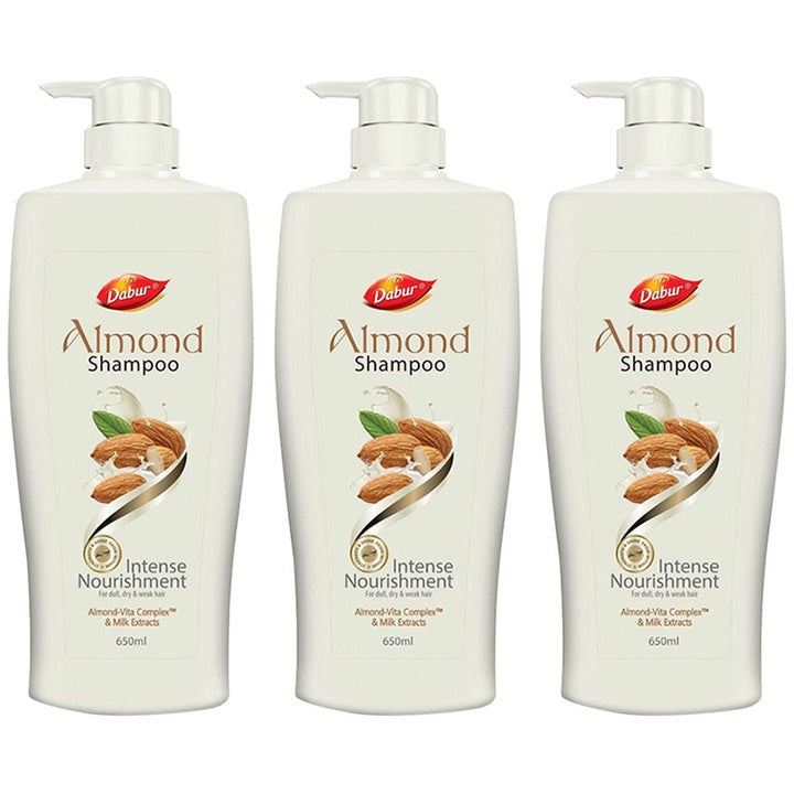 Dabur Set Of 3 Almond Intense Nourishment Shampoo With Milk Extracts - 650ml Each