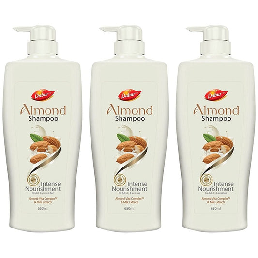Dabur Set Of 3 Almond Intense Nourishment Shampoo With Milk Extracts - 650ml Each