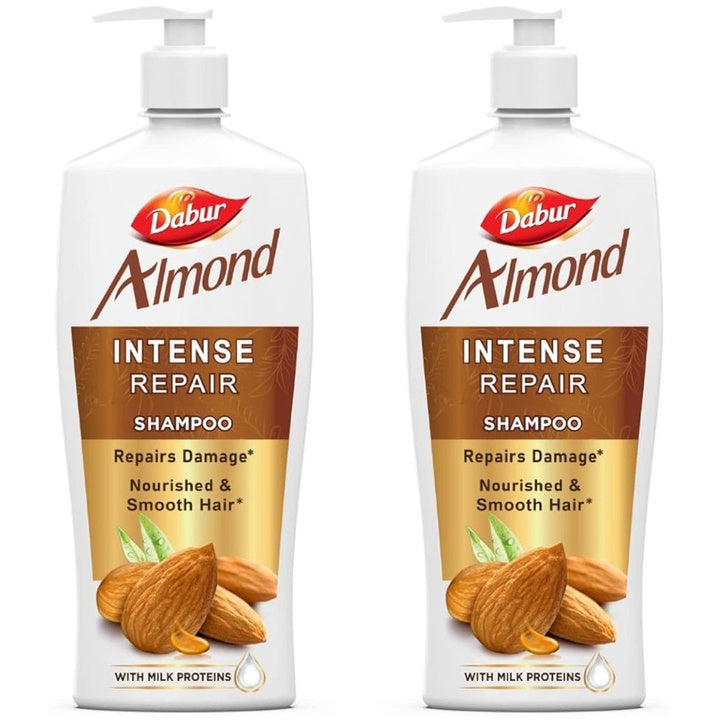 Dabur Set Of 2 Almond Intense Repair Shampoo for Nourished & Smooth Hair - 650ml each