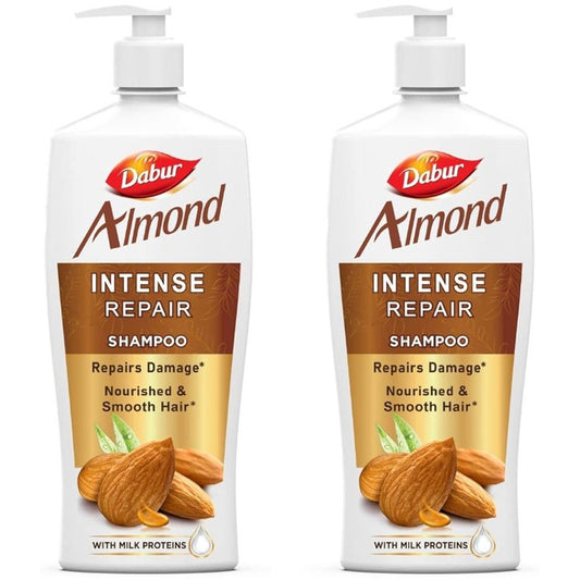 Dabur Set Of 2 Almond Intense Repair Shampoo for Nourished & Smooth Hair - 650ml each