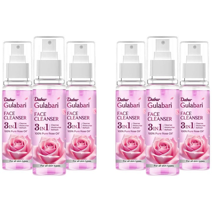 Dabur Set Of 6 Gulabari Rose Glow Face Cleanser For Balanced & Hydrated Skin- 100ml Each
