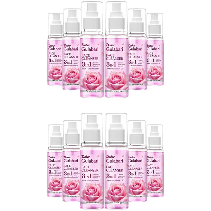 Dabur Set of 12 Gulabari Rose Glow Face Cleanser Spray - 100 ml each